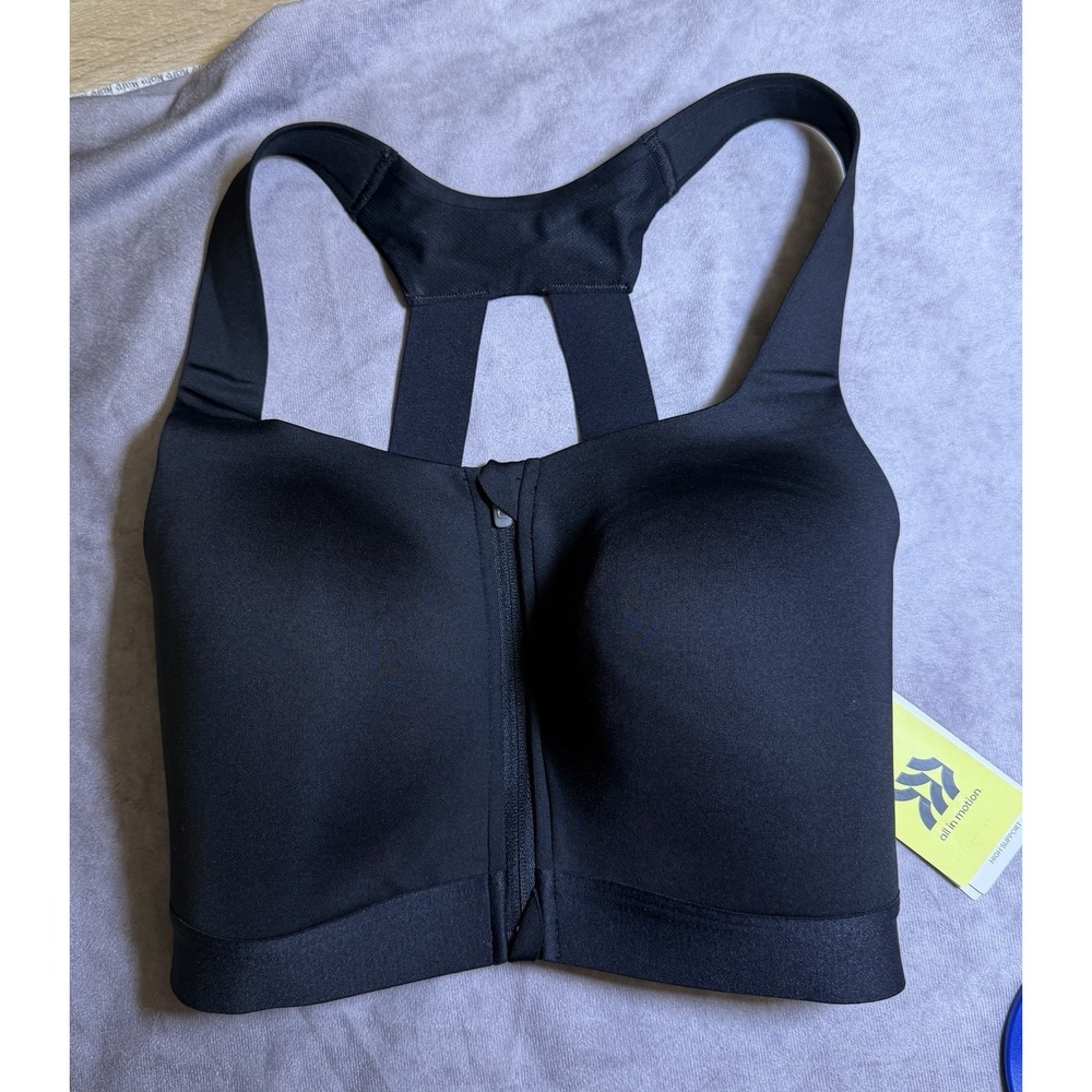 All In Motion Womens Sports Bra Black Lightly Lined Wirefree High Support 34 DD